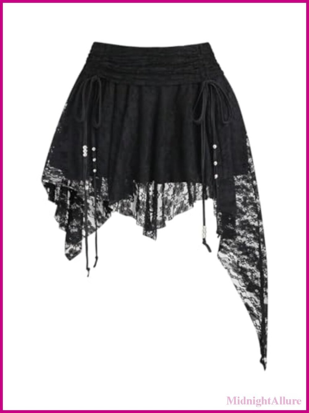 Flowy Asymmetrical Ruffle High Rise Skirt with Drawstring